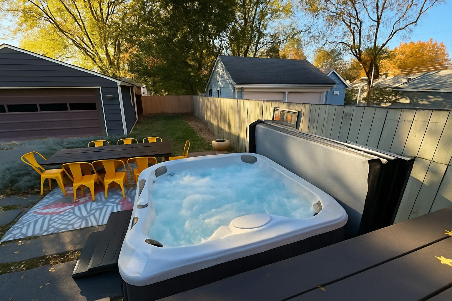 Private backyard paradise home with hot tub Indianapolis Indiana