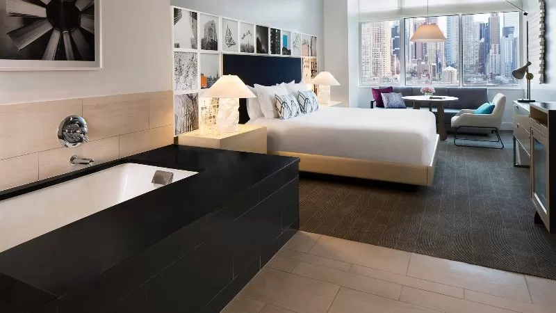 INK48 Hotel New York jacuzzi suite Hudson River views Hell's Kitchen